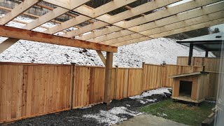 HOW TO BUILD A PERGOLA AND ROOF IT FROM START TO FINISH [upl. by Ileek709]