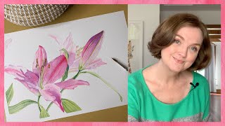 Painting Watercolour Lilies [upl. by Lance]