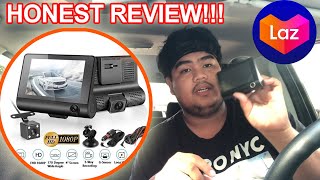 4quot Car DVR 3 Cameras Dash Camera Uboxing Review Testing [upl. by Arreyt]