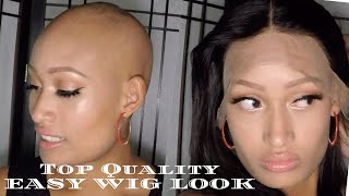 Flawless Bob Lace Frontal Wig Install on bald scalp Alopecia [upl. by Annahsad986]