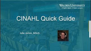 CINAHL Quick Guide at Walden Library [upl. by Boynton]