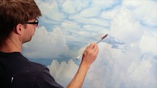 How To Paint Clouds  Mural Joe [upl. by Dnalon]