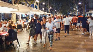 Walking Barcelona’s FAMOUS LA RAMBLA at DuskNight  Catalonia Spain [upl. by Llenor]