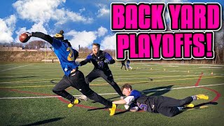 WORLDS MOST ENTERTAINING BACKYARD TACKLE FOOTBALL GAME Divisional Playoffs [upl. by Nylhtiak]