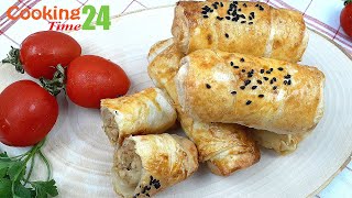 FIRINDA TAVUK ETLİ BÖREK Tavuklu Börek Tarifi [upl. by Cob]