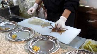 Live Squid Sashimi [upl. by Chinua]