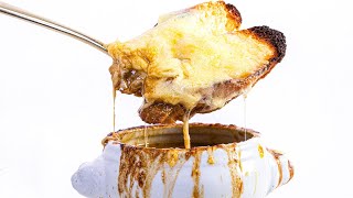 How To Make French Onion Soup with Porcini Stock By Rachael [upl. by Ravert]