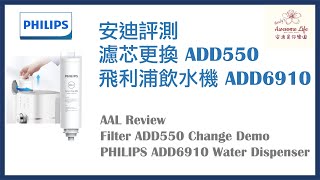 AAL安迪評測  濾芯更換Philips飛利浦RO逆滲透純淨飲水機 ADD6910  6911 Water Dispenser ADD550 Filter Change Demo [upl. by Sumedocin561]