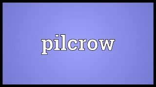 Pilcrow Meaning [upl. by Ula666]