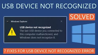 How to Fix USB Device Not Recognized Error on Windows 10 [upl. by Horvitz]