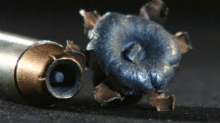 Wound Ballistics  Round Nose vs Hollow Point [upl. by Yddub]