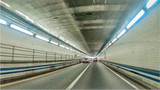 Hampton Roads Bridge Underwater Tunnel  Driving 4K  Norfolk  Virginia [upl. by Robenia]