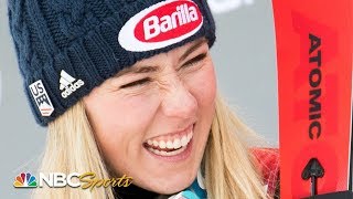 Mikaela Shiffrin makes history with slalom world cup gold in Lienz  NBC Sports [upl. by Ebehp]