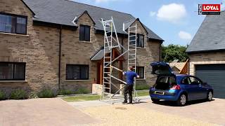 How to assemble a Super DIY 5 Scaffold Tower once unloaded from a small hatchback [upl. by Tobie]