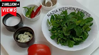 Pudine Chatni Recipe Pudina Chutney Recipe Mint ChutneyHari ChatniPudine Ki Chutney For Ramzan [upl. by Sletten608]