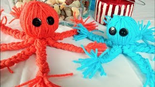 Easy Yarn Crafts For Kids  How To Make A Yarn Octopus [upl. by Rabassa]