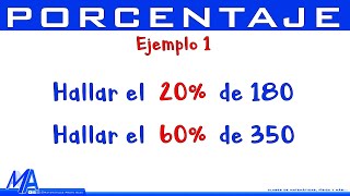 Porcentaje de un número  Ejemplo 1 [upl. by Imogen]