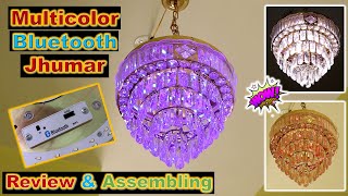 Bluetooth Jhumar Review amp Assembling  Chandelier With remote control  Multicolor USB Music System [upl. by Enyamert956]