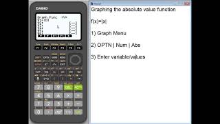 fx9750GIII Graphing the Absolute Value Function [upl. by Olimreh171]