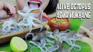 ASMR EATING ALIVE OCTOPUS EXOTIC FOOD EXTREME CHEWY EATING SOUNDS  LINHASMR [upl. by Eeldivad]