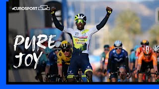 UNSTOPPABLE 🙌 Biniam Girmay Storms to Stage 1 Victory at Volta Valenciana  Eurosport [upl. by Romonda]