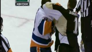 Brent Johnson vs Rick Dipietro Hockey Fight [upl. by Kilah]