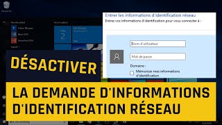 Désactiver la demande dinformations didentification réseau sous Windows 10 [upl. by Ettennal]