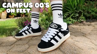 ADIDAS CAMPUS 00s BLACKWHITE ON FEET [upl. by Koball]