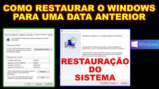 COMO RESTAURAR O WINDOWS PARA UMA DATA ANTERIOR RESTAURAÇÃO DO SISTEMA [upl. by Niuq]